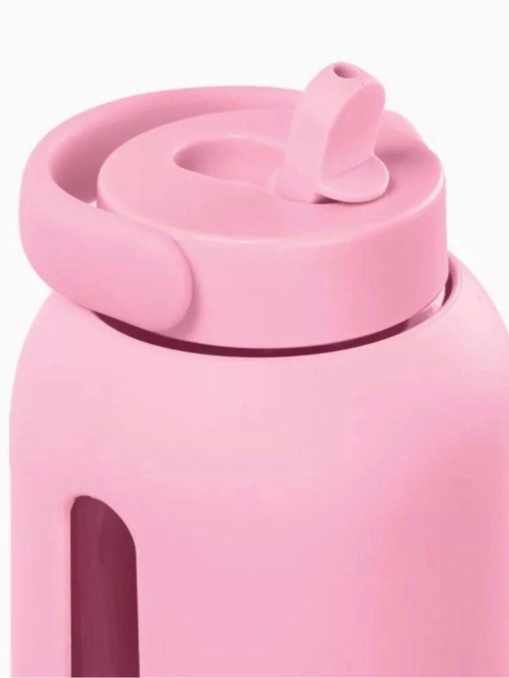 Soft-Touch Pink Travel Water Bottle with Flip Spout